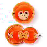 RELAXEAZZZ resekudde med sovmask orangutang