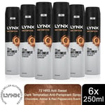 Lynx XXL Dark Temptation 72H Sweat Protection Anti-Perspirant Deodorant 6x250ml