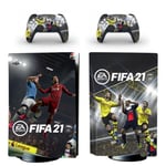 Fifa 21 Noir Ps5 Sticker Skin Peau D'autocollant De Protection Pour Ps5 Playstation 5 Console Et 2 Contrôleurs