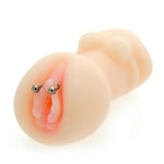 Fukpussy Pierced Vagina Masturbator Realistic Stroker Vibrating Bullet Sex Toy