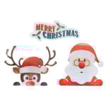 Juldekoration Magnetisk bil reflekterande klistermärken Santa Snowman Gnome Dekal för hem Kök Kylskåp dekoration 5