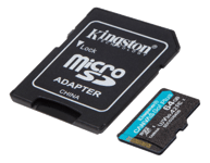 Micro Secure Digital SDXC 64 GB Kingston Canvas Go! Plus, 170 MB/sek, Class 10, U3, V30, A2, inkl. SD-adapter
