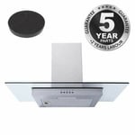 SIA FL70SS 70cm Flat Glass Stainless Steel Chimney Cooker Hood Fan And Filter