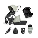 Silver Cross Tide 3in1 Travel System With Dream i-Size Car Seat & Accessory Box - Sage