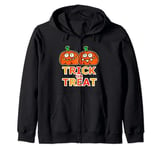 Trick Or Treat Costume Funny Halloween Costumes Kids Pumpkin Zip Hoodie