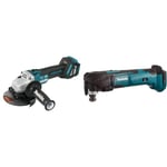 Makita DGA513Z 18V Li-Ion LXT Brushless 125mm Angle Grinder - Batteries and Charger Not Included & DTM51Z Multi-Tool, 18 V,Blue