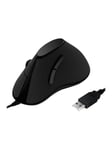 Ergonomic vertical mouse USB 100dpi black - Vertical mouse - Optisk - 5 knapper - Sort