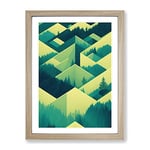 Forest Adventure Abstract Framed Print for Living Room Bedroom Home Office Décor, Wall Art Picture Ready to Hang, Oak A3 Frame (34 x 46 cm)