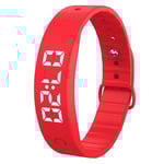 Smart armband vibrerande larm sömnövervakning digital display - Röd