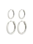 Ariella Huggie Hoop Earrings 2-In-1 Set Silver-Plated Accessories Jewellery Earrings Hoops Silver Pilgrim