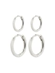 Pilgrim Ariella Recycled Hoop Earrings 2-In-1 Set Silver