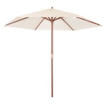 2.4m Wooden Parasol - Cream