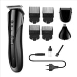 LHK Electric Hair Clippers, Men Professional Cutting Kit, Rechargeable Cordless Quiet, with 4 Guide Combs, Nose Hair Shaver and Razor, for Ear Facial