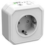 ANSMANN Prise programmable AES1 – Prise minuteur à économie d’énergie avec compte à rebours – Prise réglable à intervalle de temps sélectionnable pour radiateur soufflant, fer à repasser, etc – Blanc