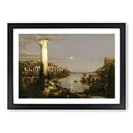 Big Box Art Course of The Empire Desolation by Thomas Cole Framed Wall Art Picture Print Ready to Hang, Black A2 (62 x 45 cm)