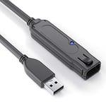 PureLink DS3100-050 Rallonge active USB 3.1 Gen.1 (USB-A mâle à USB-A femelle), alimentation du port USB, aucune alimentation requise, contacts plaqués or, 5,00m, noir