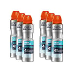 L'Oreal Men Expert, Déodorant Spray Fresh Extreme, protection 48H, régule la transpiration et lutte contre les odeurs corporelles, parfum frais et longue durée (6 x 150 ml)