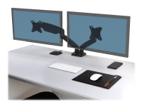 PORT Connect - Monteringssett - justerbare dobbeltarmer - for 2 skjermer - plastikk, aluminium, stål - skjermstørrelse: inntil 32 - klemmemonterbar, malje, skrivebordsmonterbar