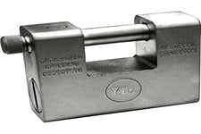 YALE Cadenas blindé en acier inoxydable Y1100025080X, largeur du corps 85 mm, crochet en acier cémenté trempé de 18 mm, livré avec 3 clés