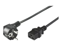 Microconnect - Strömkabel - Power Cee 7/7 (Hane) Vinklad Till Iec 60320 C19 Rak - Ac 250 V - 16 A - 50 Cm - Svart