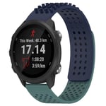 For Garmin Forerunner 245 Music 20mm Holes Breathable 3D Dots Silicone Watch Band(Midnight Blue+Olive Green)