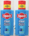 Alpecin Hybrid Caffeine Shampoo, 2X250Ml-Moisturises and Soothes the Scalp, Prev