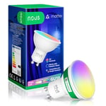 NOUS P8 Ampoule WiFi Intelligente RGB GU10, Compatible avec Matter, Alexa, Home Assistant & HomeKit, Smart Home, Télécommande, Changement de Couleur LED, Ampoule Changement de Couleur, WiFi 2.4 GHz