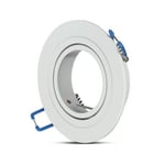 Downlight kit utan ljuskälla - Hål: Ø7,5 cm, Mål: Ø9,1 cm, matt vit, välj MR16 eller GU10 sockel - Fatning : GU10