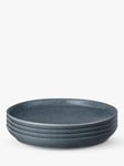 Denby Dark Grey Speckle Stoneware Dinner Coupe Plates, Set of 4, 26cm, Gre.y