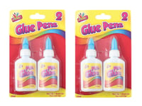 Set of 2 PVA Glue Pens Bottle 40ml - Craft Glue Great for a Wide Variety of Craft Projects and Dries Quickly to a Clear Finish (Pack of 2)