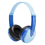 groov-e KIDZ Wireless - DJ-Style Bluetooth Headphones for Kids - Over the Ear Headphone with Audio Sharing Port, Adjustable Headband, & 20Hrs Audio Playback - 3.5mm Audio Jack - Blue