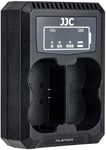 JJC USB Dual Battery Charger for Fujifilm X-H2 X-H2S X-T5 X-T4 GFX50SII GFX100S