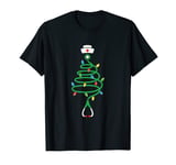Stethoscope Christmas Tree Nurse Christmas Lights Xmas T-Shirt