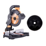 Evolution Power Tools R210CMS Multi-Material Compound Mitre Saw, 210 mm, (230 V) with Additional 210 mm Diamond Blade