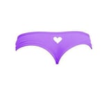 Sexy Women Brazilian Bikini Swimwear Thong Love Heart Cut Out Bo Purple M