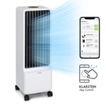 Portable Air Cooler Fan Humidifier Home Wi Fi App LED Remote Timer 80 W White