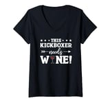 This Kickboxer Needs Wine Kickboxing V-Neck T-Shirt