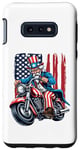 Galaxy S10e Uncle Sam Riding Motorcycle 4th of July American Flag Biker Case