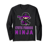 Cystic Fibrosis Ninja Awareness Funny Purple Ribbon Support Long Sleeve T-Shirt