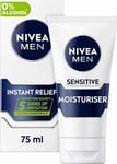 NIVEA Men Sensitive Face Moisturiser Cream Sensitive Skin 0% Alcohol 75ml