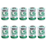 Saft LS14250 1/2 AA Lithium Thionyl Chloride Battery 3.6 V – White/Green Pack Of 10