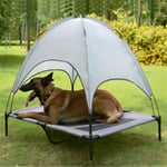 Gidenfly Pet Dog Bed Summer Camp Dog Bed With Removable Canopy, Breathable Portable Raised Dog Cushion With Sun Canopy Double-layer Camp Tent