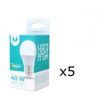 LED-lamppu E27, 6W, 230V, 3000K 5 kpl, lämmin valkoinen