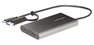 USB-C to Dual HDMI Adaptor, DisplayLink Certified 4K UHD - 109B-USBC-HDMI