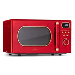 Microwave Oven Digital 20 L 800W Defrost 8 Programmes Grill Freestanding LED Red