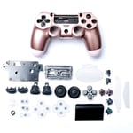 Plastic Game Controller Housing Cover with Buttons Replacement Set Fit for Playstation 4 Slim 4.0 JDM-040, Rose Gold