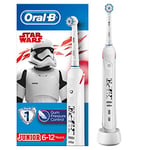 Oral-B Junior Electric Rechargeable Toothbrush Star Wars, 2 Modes - Daily Clean and Sensitive, Pressure Sensor, 1 Sensi UltraThin brush Head, Ages 6-12, Brush Away Easter Egg Treats