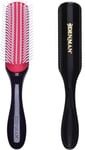 Denman Hair Brush for Curly Hair D3 - 7 Row Styling Brush for Blow-Drying - Bla
