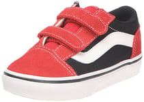 Vans Old Skool V, Baskets mode mixte enfant - Rouge (High Risk Red/True White), 26.5 EU (10 US)