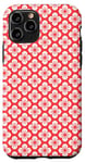 Coque pour iPhone 11 Pro Red Floral Flower Leaves Turkish Rounded Retro Patter